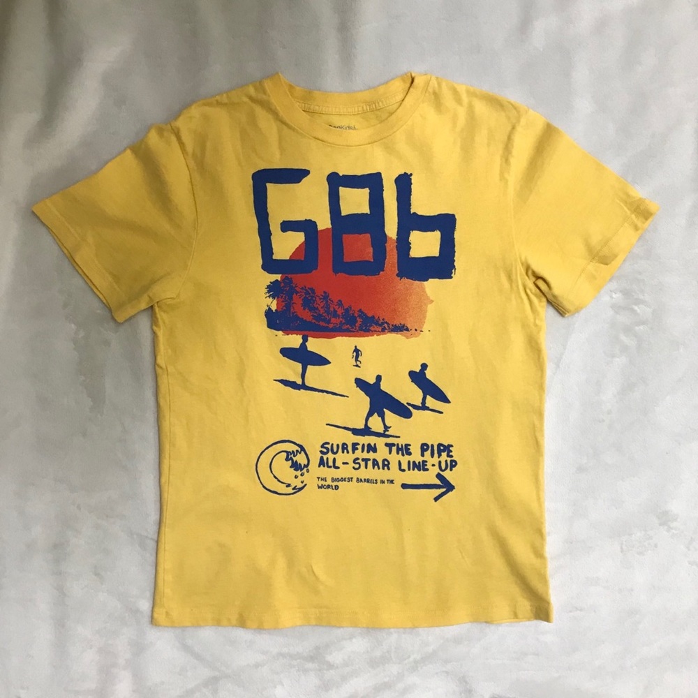Gap Kid Yellow Summer Graphic T shirt-size L (10)